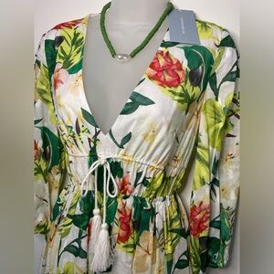 Antonio Melani Cotton Dress Tropical Print Size 2 NWT!